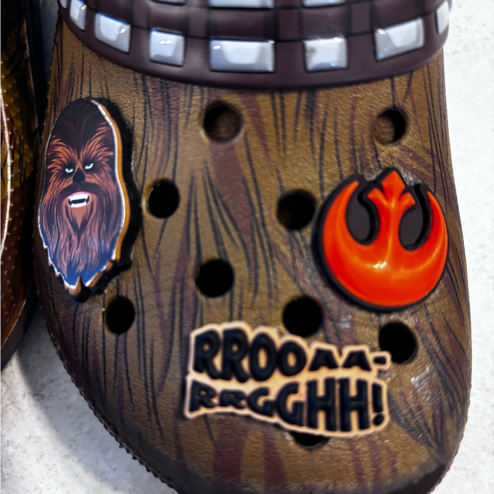 Kids Chewbacca Lined Crocs Star X Wars shoes 12 Child boys girls - Picture 2 of 8